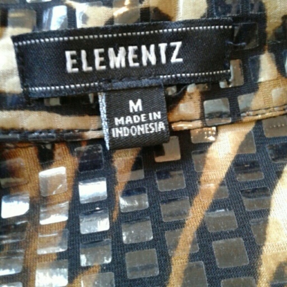 Trending! NWT! Elementz embellished jungle print jacket/top, Sz Medium - Picture 7 of 8